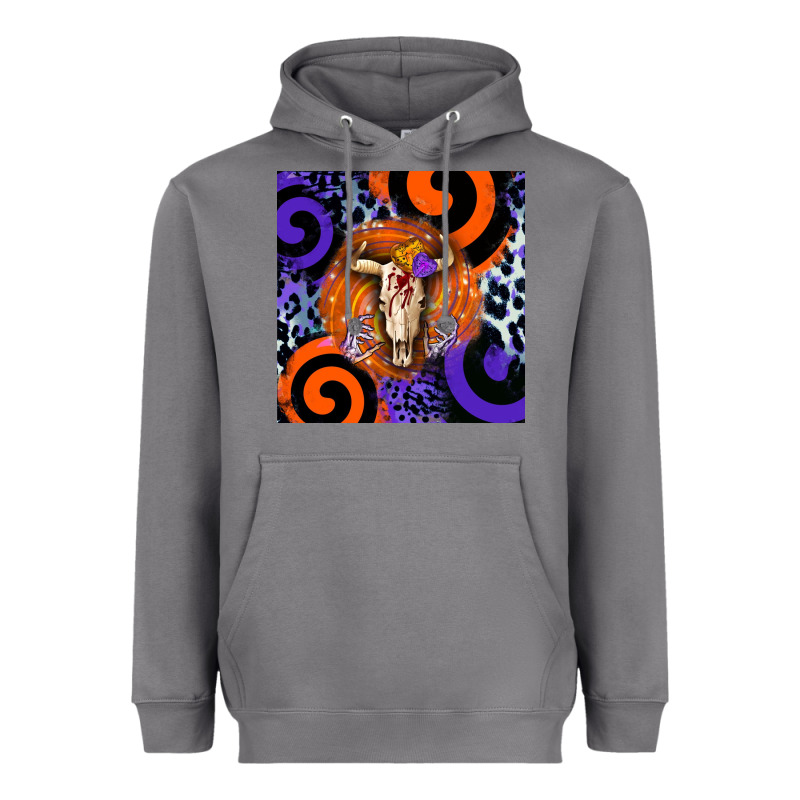 Halloween Bull Skull Heavyweight Hoodie by BarkalooDesign | Teevron
