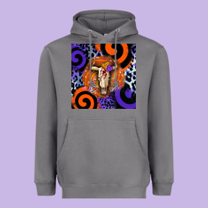 Halloween Bull Skull Heavyweight Hoodie Designed By Barkaloodesign