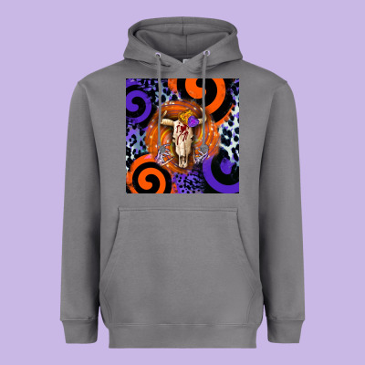 Halloween Bull Skull Heavyweight Hoodie Designed By Barkaloodesign