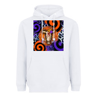 White halloween bull skull Heavyweight Hoodie - BarkalooDesign