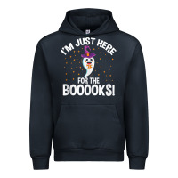 Navy teacher halloween bookworm just here for the boooks ghost tank top Urban Hoodie - trangStudio