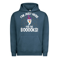 Pigment Midnight Navy teacher halloween bookworm just here for the boooks ghost tank top Urban Hoodie - trangStudio