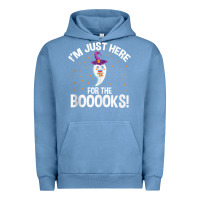 Pigment Pebble Blue teacher halloween bookworm just here for the boooks ghost tank top Urban Hoodie - trangStudio