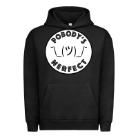 Pigment Black Pobody's Nerfect Retro Classic Funny Nobody's Perfect Urban Hoodie - trangStudio