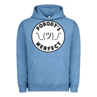 Pigment Pebble Blue Pobody's Nerfect Retro Classic Funny Nobody's Perfect Urban Hoodie - trangStudio