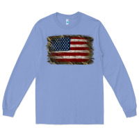 Colony Blue Camouflage Usa Flag Background Long Sleeve Tee - Jasminsmagicworld