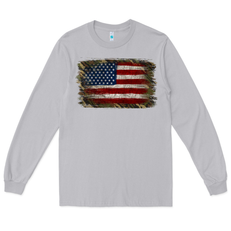 Camouflage Usa Flag Background Long Sleeve Tee by Jasminsmagicworld | Teevron