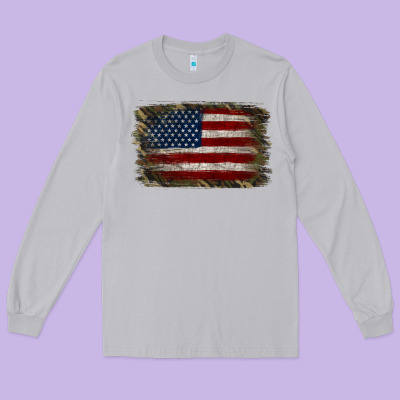 Camouflage Usa Flag Background Long Sleeve Tee Designed By Jasminsmagicworld