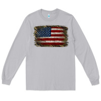 Moon Dust Camouflage Usa Flag Background Long Sleeve Tee - Jasminsmagicworld