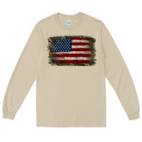 Mushroom Camouflage Usa Flag Background Long Sleeve Tee - Jasminsmagicworld