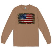 Toasted Coconut Camouflage Usa Flag Background Long Sleeve Tee - Jasminsmagicworld