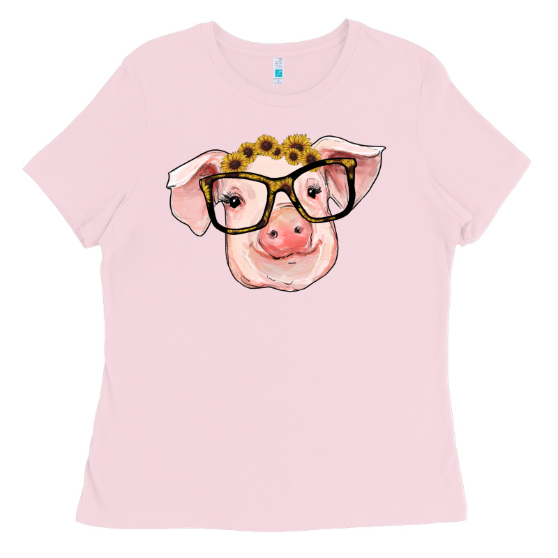Sunflowers With Pig Ladies Tee by RanaPortraitStore | Teevron