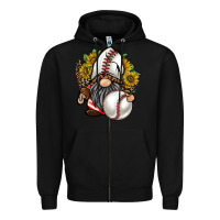 Black baseball gnome Zipper Hoodie - RacoonDesign