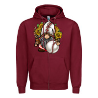Burgundy baseball gnome Zipper Hoodie - RacoonDesign