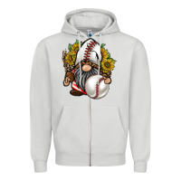 Dove Grey baseball gnome Zipper Hoodie - RacoonDesign