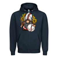 Navy baseball gnome Zipper Hoodie - RacoonDesign