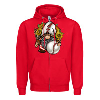 Red baseball gnome Zipper Hoodie - RacoonDesign