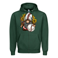 Sports Green baseball gnome Zipper Hoodie - RacoonDesign