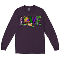 Plum love teacher mardi gras Long Sleeve Tee - OliviaCreatesArt