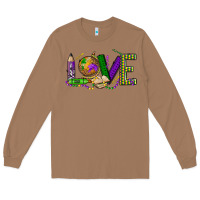 Toasted Coconut love teacher mardi gras Long Sleeve Tee - OliviaCreatesArt