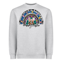 Heather Grey happy easter rainbow Heavyweight Sweatshirt - CowhideDigitalArt