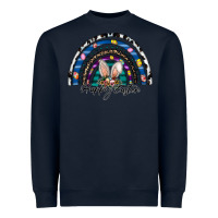 Navy happy easter rainbow Heavyweight Sweatshirt - CowhideDigitalArt