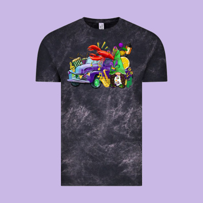 Mardi Gras Gnome On The Truck Vintage Tee Designed By Cowgirlartshop
