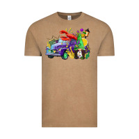 Vintage Coffee mardi gras gnome on the truck Vintage Tee - CowGirlArtShop