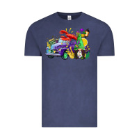 Vintage Denim mardi gras gnome on the truck Vintage Tee - CowGirlArtShop