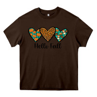 Chocolate Brown hello fall Heavy Core Tee - JahusDesignShop