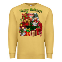 Antique Gold happy holidays gnomes truck Premium Sweatshirt - BarkalooDesign