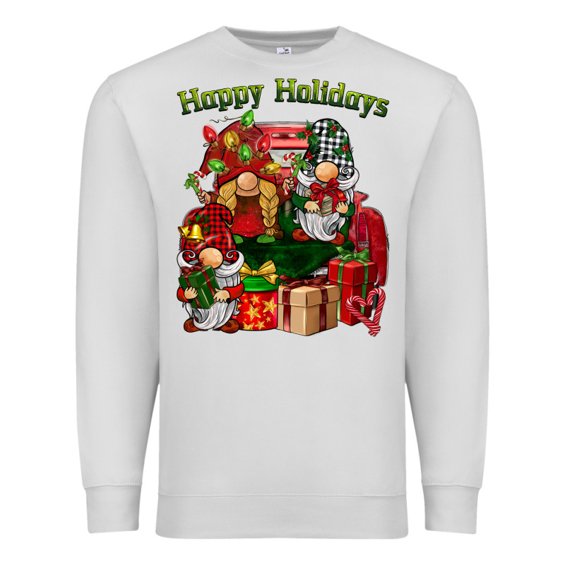 Happy Holidays Gnomes Truck Premium Sweatshirt by BarkalooDesign | Teevron