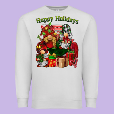 Happy Holidays Gnomes Truck Premium Sweatshirt Designed By Barkaloodesign