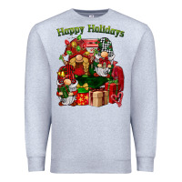 Heather Grey happy holidays gnomes truck Premium Sweatshirt - BarkalooDesign