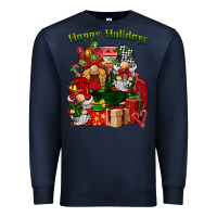 Navy happy holidays gnomes truck Premium Sweatshirt - BarkalooDesign