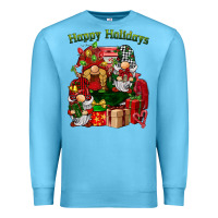 Ocean Blue happy holidays gnomes truck Premium Sweatshirt - BarkalooDesign