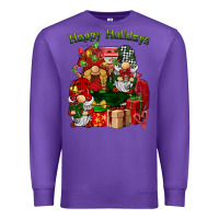 Purple happy holidays gnomes truck Premium Sweatshirt - BarkalooDesign