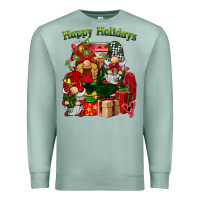 Seafoam happy holidays gnomes truck Premium Sweatshirt - BarkalooDesign