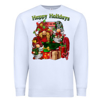 White happy holidays gnomes truck Premium Sweatshirt - BarkalooDesign