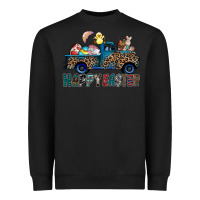 Black Happy Easter truck Heavyweight Sweatshirt - CowhideDigitalArt