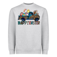 Heather Grey Happy Easter truck Heavyweight Sweatshirt - CowhideDigitalArt
