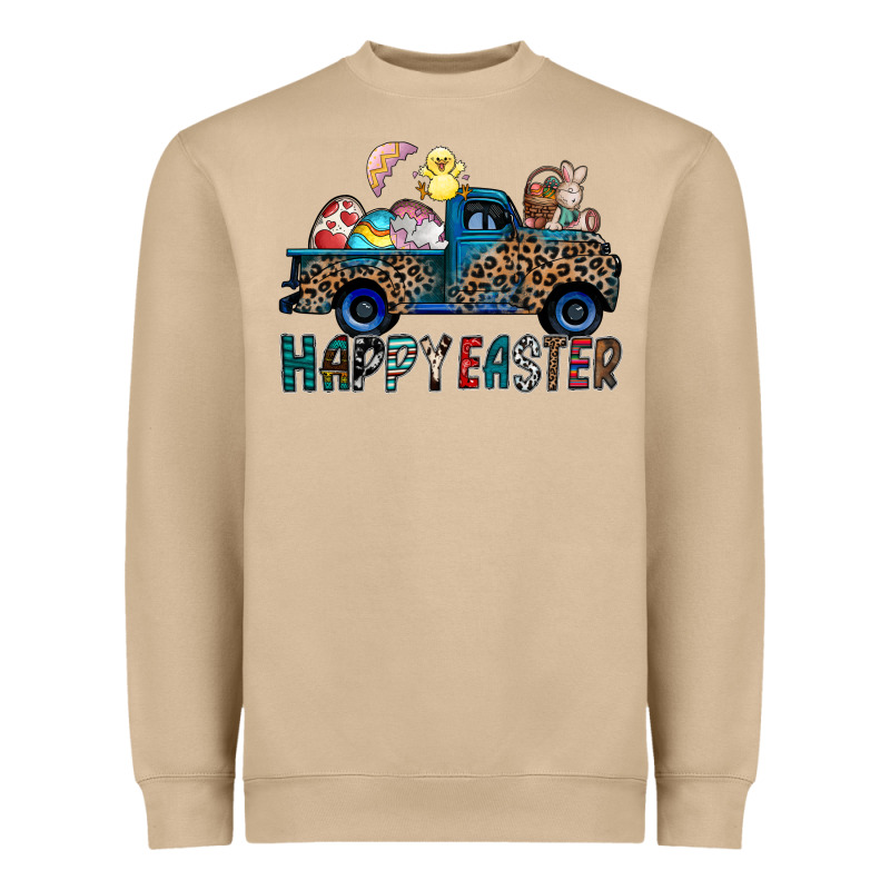 Happy Easter Truck Heavyweight Sweatshirt by CowhideDigitalArt | Teevron