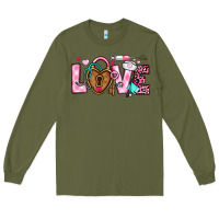 Army Green love valentines day nurse Long Sleeve Tee - OliviaCreatesArt