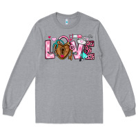 Heather Grey love valentines day nurse Long Sleeve Tee - OliviaCreatesArt