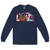Navy love valentines day nurse Long Sleeve Tee - OliviaCreatesArt