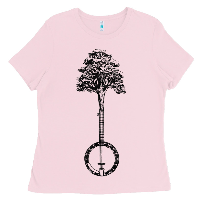 Banjo Tree Minimalist Design Vintage Nature & Music Graphic Ladies Tee by trangStudio | Teevron