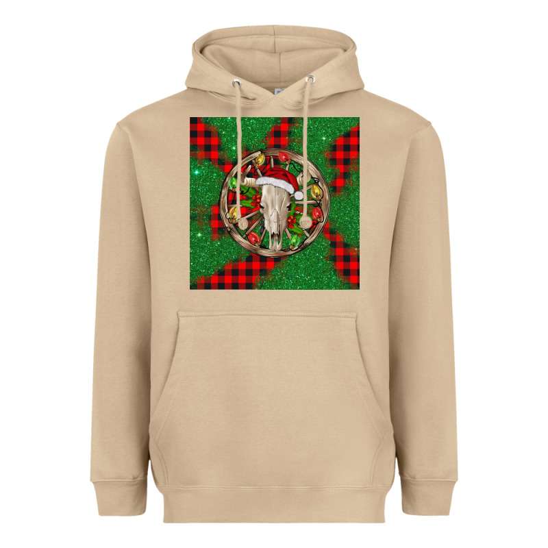 Christmas Bull Skull Heavyweight Hoodie by BarkalooDesign | Teevron