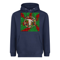 Navy Christmas bull skull Heavyweight Hoodie - BarkalooDesign