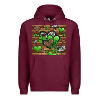 Burgundy St. Patrick's Day hearts Premium Hoodie - Jasminsmagicworld