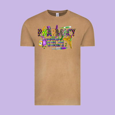 Mardi Gras Pharmacy Tech Vintage Tee Designed By Cowgirlartshop